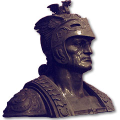 Roman emperor bust, Sculpture in Barcelona