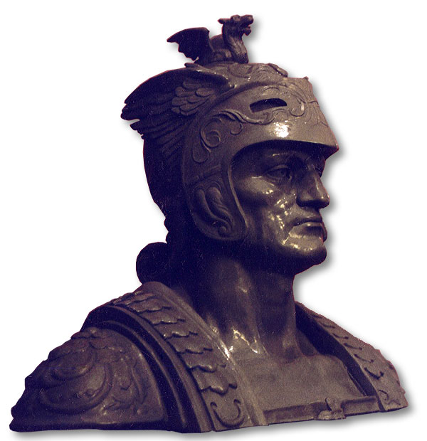 Roman emperor bust. Sculptors in Barcelona