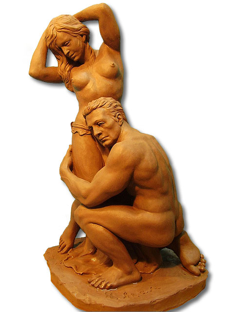 The embrace. Sculptors in Barcelona