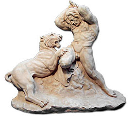Tiger fight, Sculpture in Barcelona