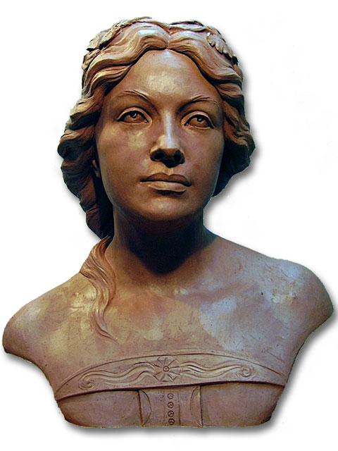 Mary's bust. Sculptors in Barcelona